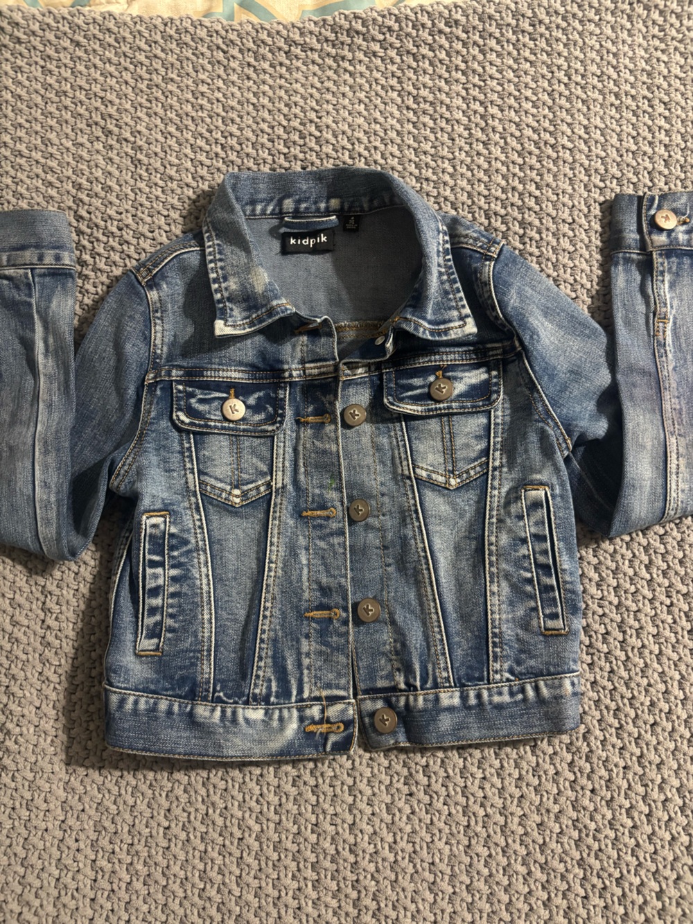 kidpik Distressed Light Blue Denim Jacket for Kids
